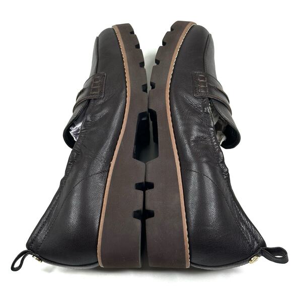 Vionic Cynthia II Brown Leather Penny Loafer Lug Sole Womens Size 8 New - Picture 5 of 10